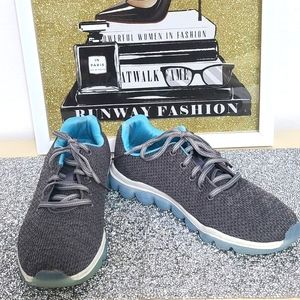 Avita Memory Foam Grey & Teal Lace Up Tennis Shoe Size 8